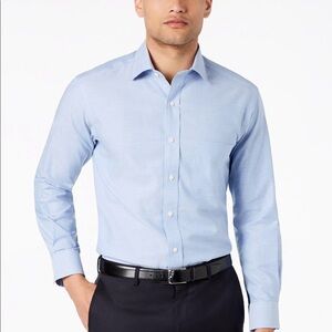 Long sleeve Light blue button down slim fit shirt